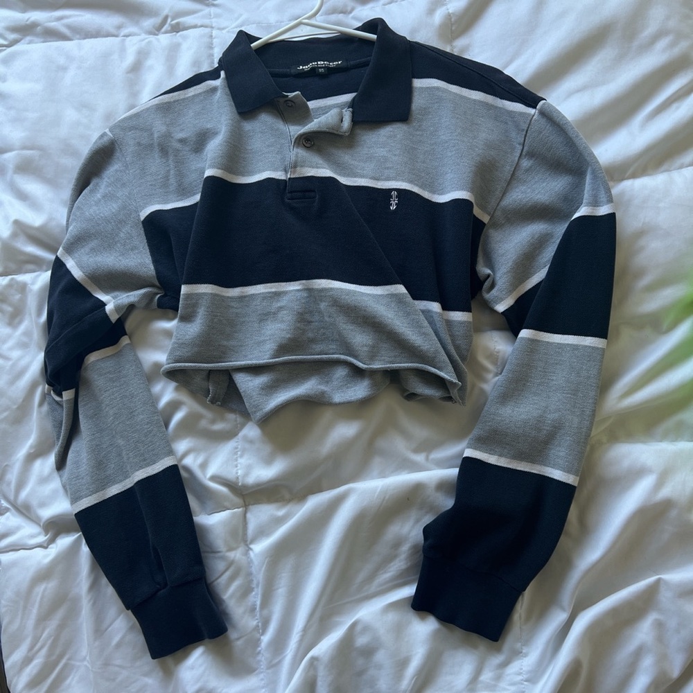 Really cute striped blue and gray longsleeve